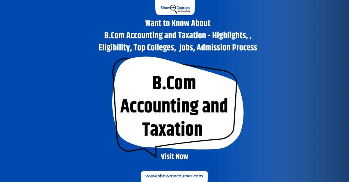 B.Com in Accounting & Taxation